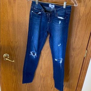Paige Medium Wash Destroyed Denim